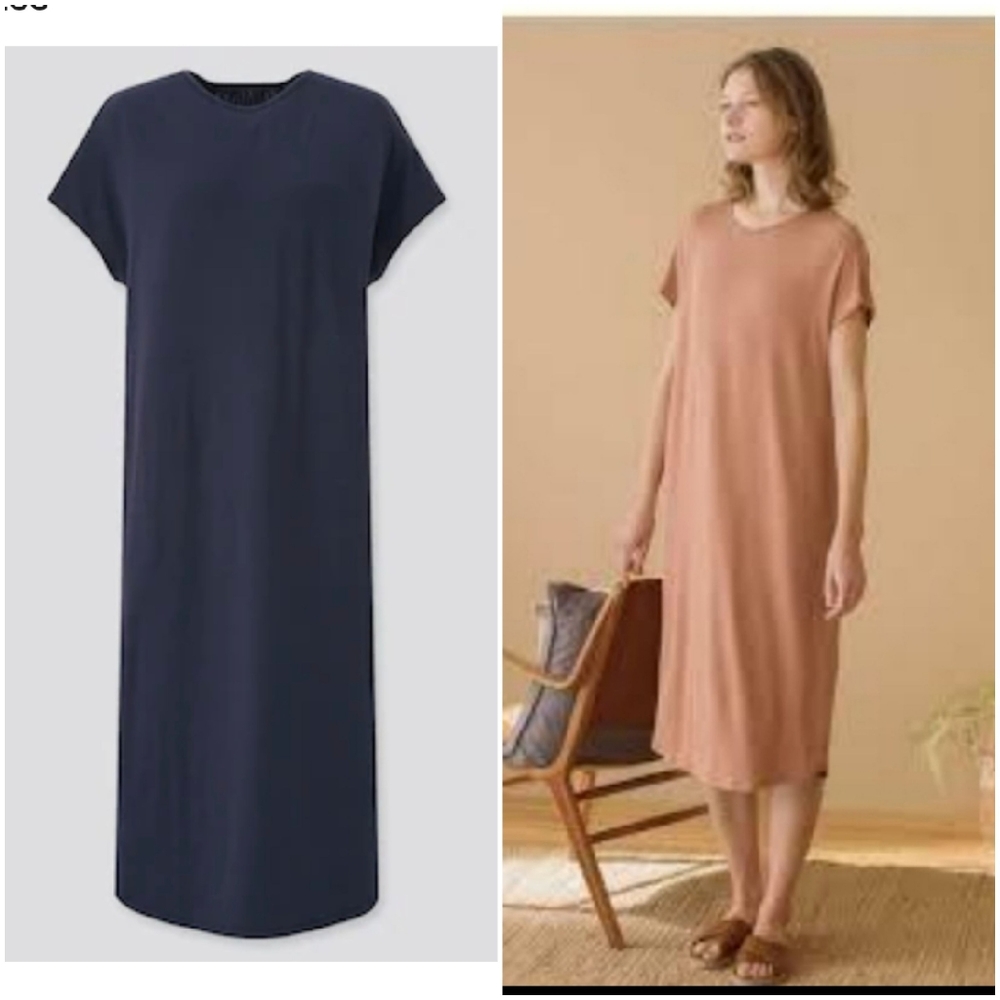 Uniqlo Drape Jersey Short Sleeve Dress